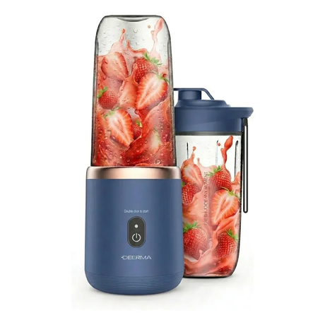 Licuadora Portátil Deerma Nu06 inalámbrica 2 en 1 cuchilla acero inox 400 ml tritura hielo